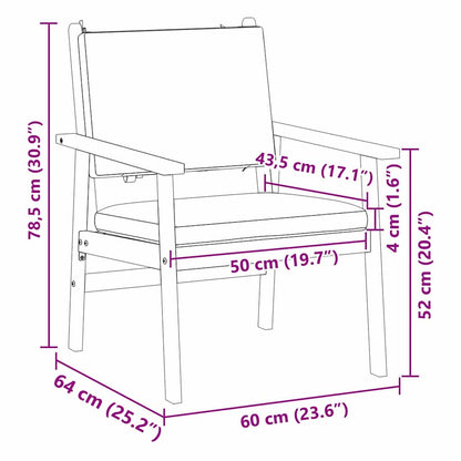 Gartenstuhl mit Kissen 2 pcs Anthrazit Massivholz Akazie