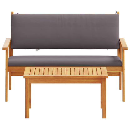 Gartensofa-set mit Kissen 2 pcs Anthrazit Massivholz Akazie