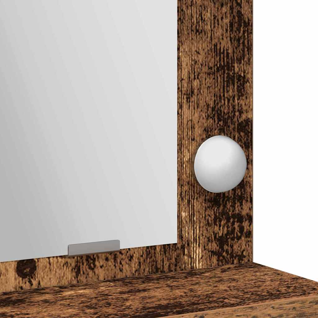 Schminktisch mit Regal Altholz 79 x 41 x 135 cm Holzwerkstoff