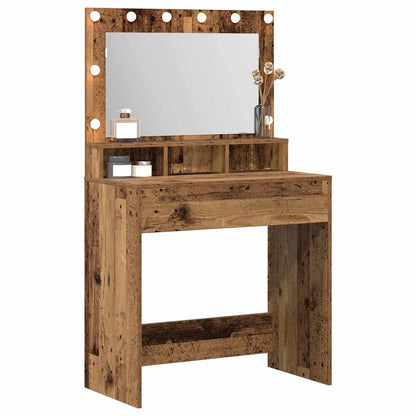 Schminktisch mit Regal Altholz 75,5 x 41 x 135 cm Holzwerkstoff