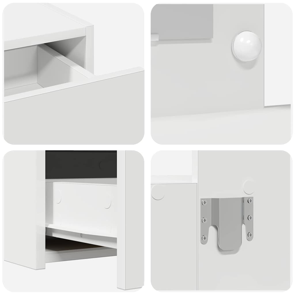 Schminktisch mit Schubladen Weiß 100 x 40 x 70 cm Holzwerkstoff