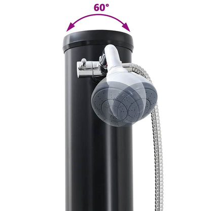 Außen Solardusche Schwarz 217 cm PVC und Aluminium