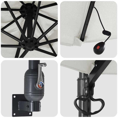 Garten-Sonnenschirm Sand 248 x 248 x 148 cm Polyester und Stahl