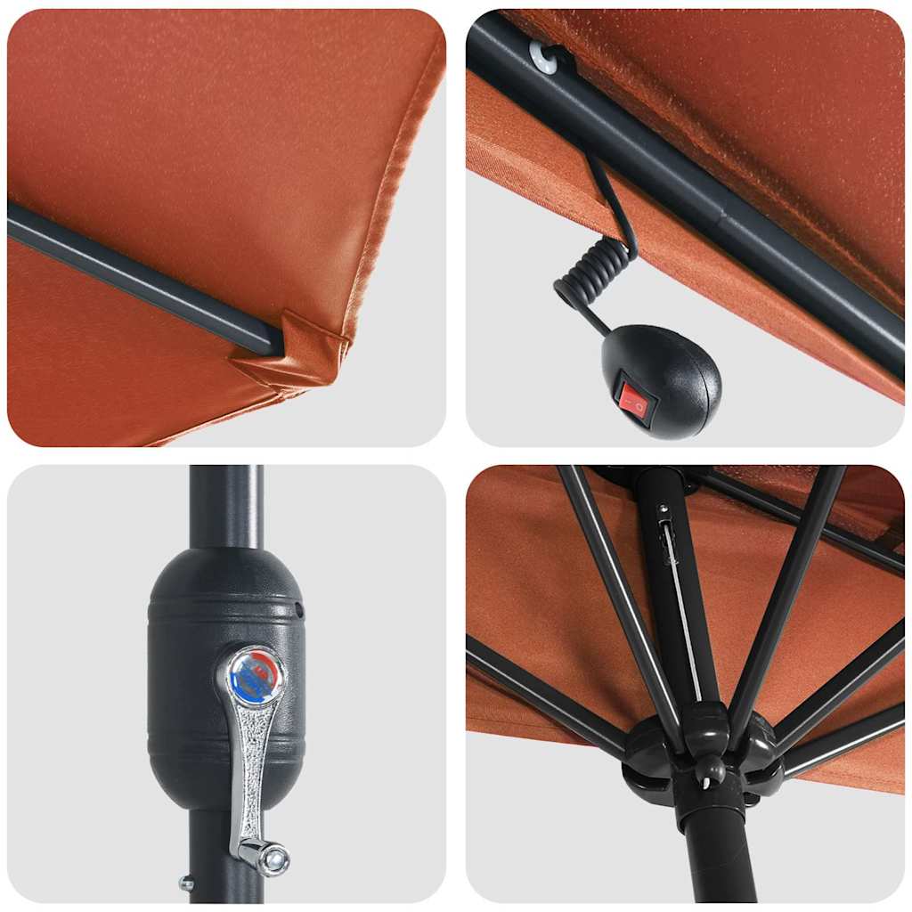 Garten-Sonnenschirm Terrakotta 294 x 150 x 223 cm