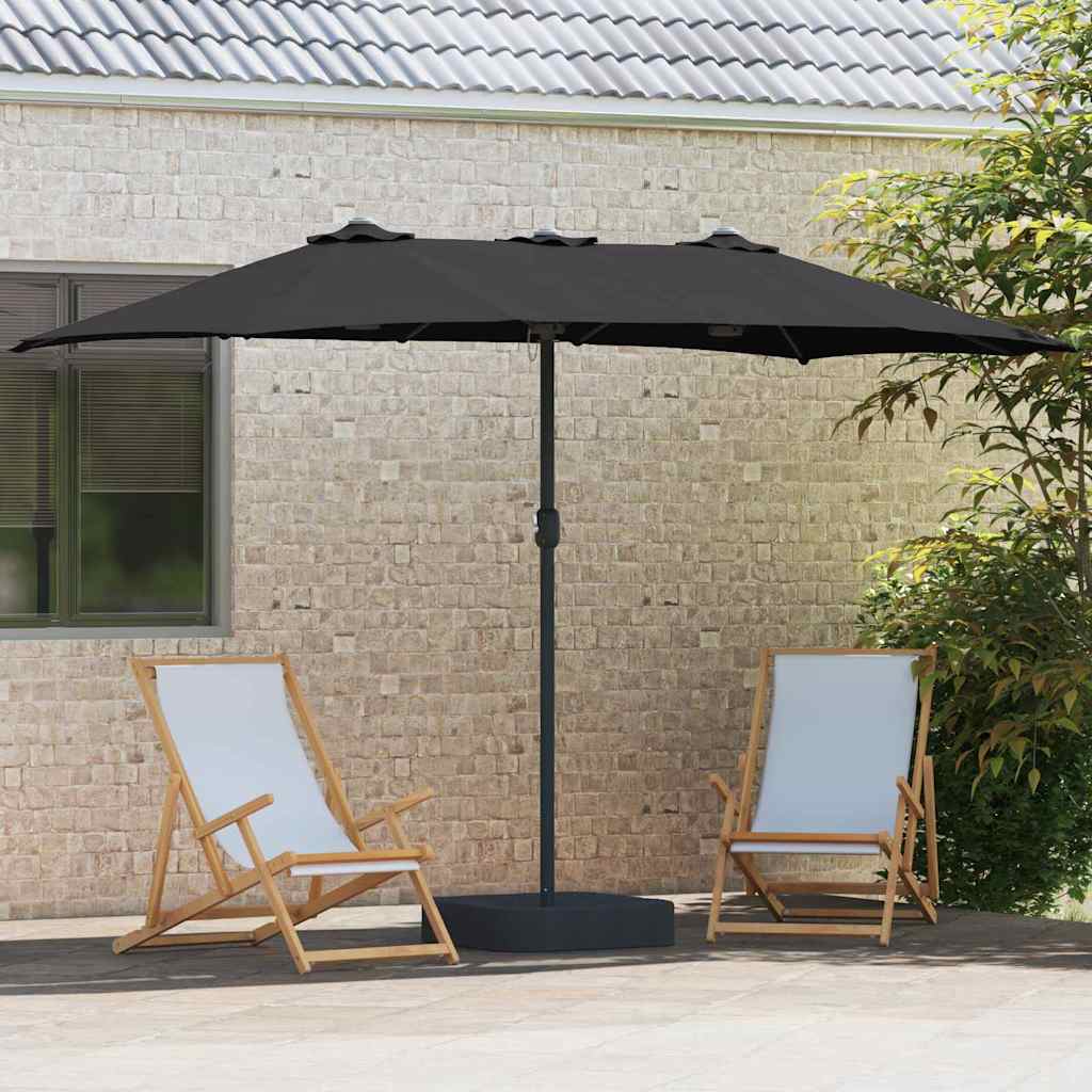 Garten-Sonnenschirm Schwarz 385 x 209 x 244 cm