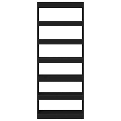 Bücherregal mit Regal Schwarz 80 x 30 x 198 cm Holzwerkstoff