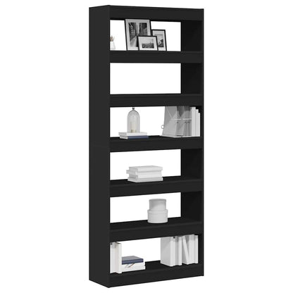 Bücherregal mit Regal Schwarz 80 x 30 x 198 cm Holzwerkstoff