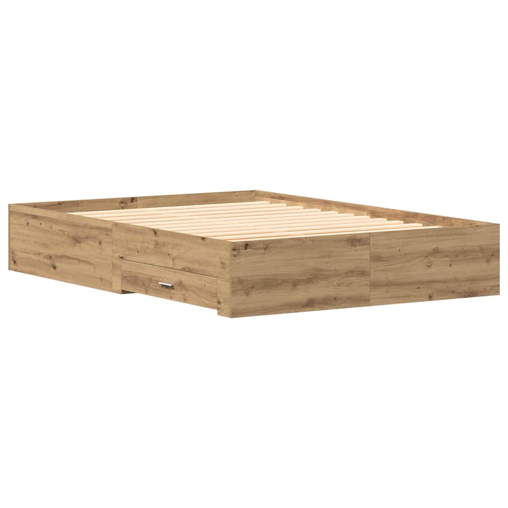 Bettrahmen Artisan-Eiche 135 x 190 cm Holzwerkstoff
