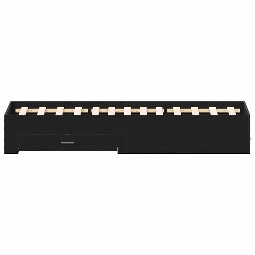 Bettrahmen Schwarz Eichen-Optik 120 x 190 cm Holzwerkstoff