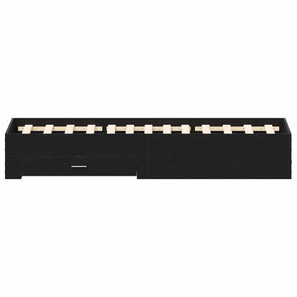 Bettrahmen Schwarz Eichen-Optik 120 x 190 cm Holzwerkstoff