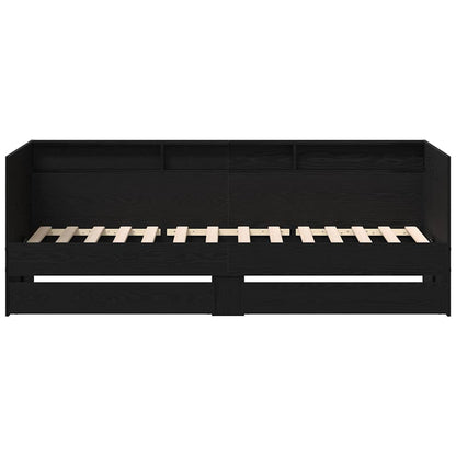 Tagesbett Schwarz Eichen-Optik 75 x 190 cm Holzwerkstoff