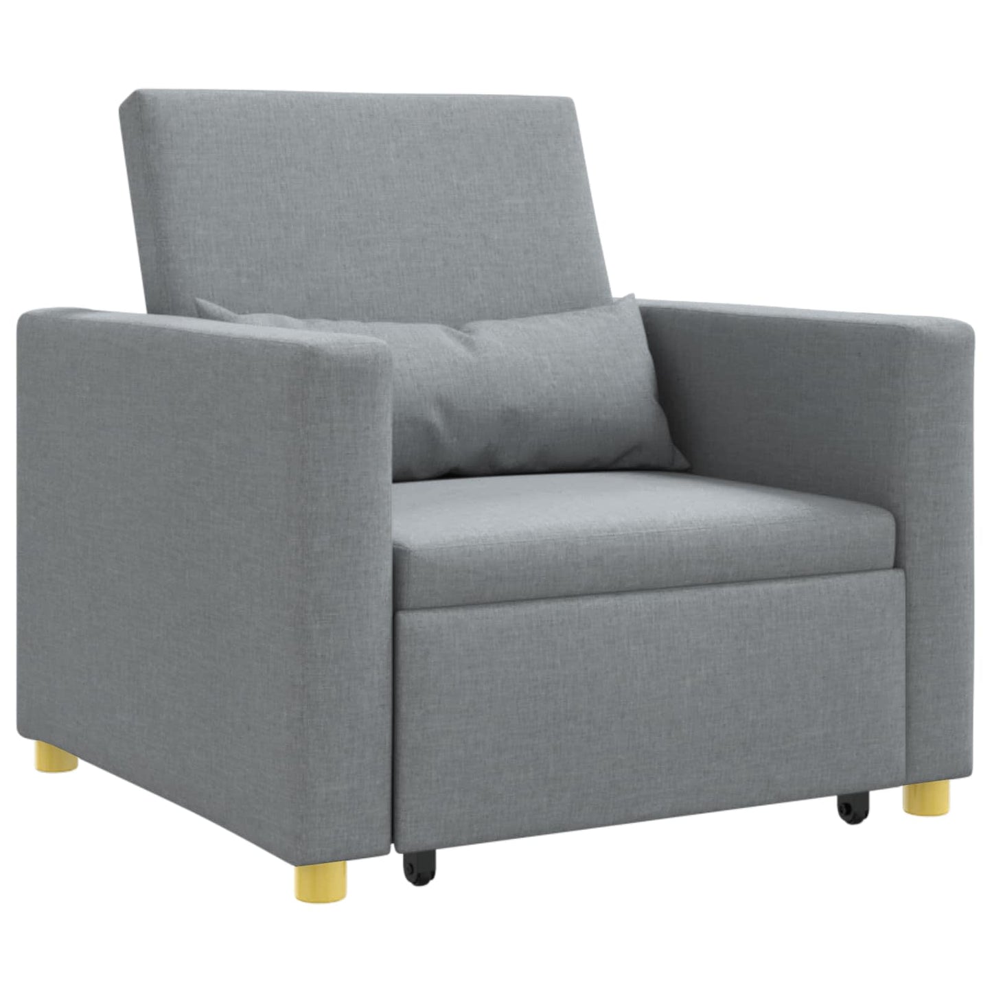 Ausziehbare Schlafcouch Einzel Hellgrau 90 x 165 x 87 cm Stoff