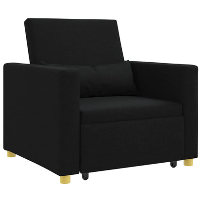 Ausziehbare Schlafcouch Einzel Schwarz 90 x 165 x 87 cm Stoff