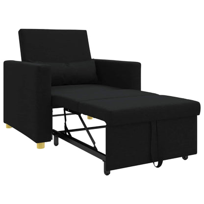 Ausziehbare Schlafcouch Einzel Schwarz 90 x 165 x 87 cm Stoff