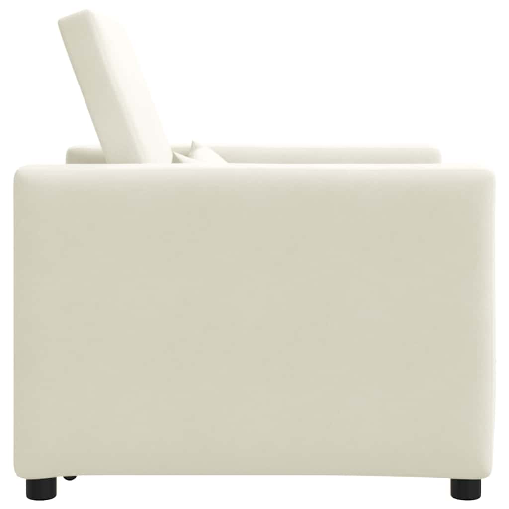 Ausziehbare Schlafcouch Einzel Creme 90 x 165 x 87 cm Samt