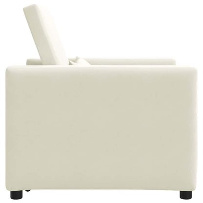 Ausziehbare Schlafcouch Einzel Creme 90 x 165 x 87 cm Samt