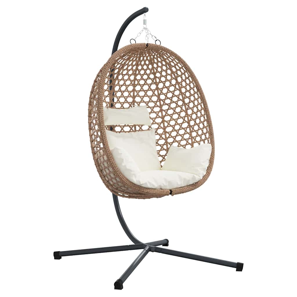 Hängendes Ei-Stuhl Hellcreme 104 x 100 x 191 cm Poly-Rattan