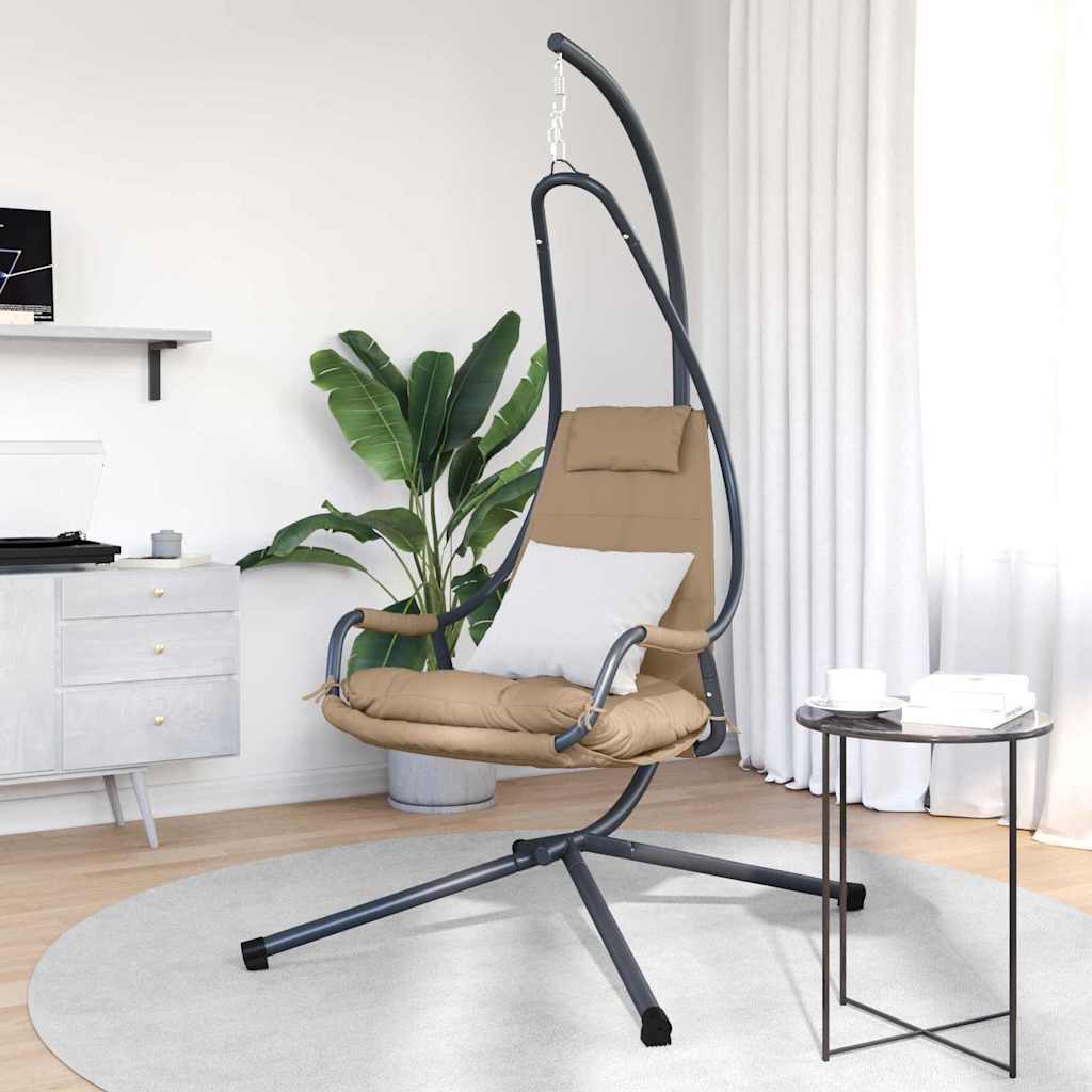 Hängendes Ei-Stuhl Taupe 94 x 107 x 196,5 cm Stahl