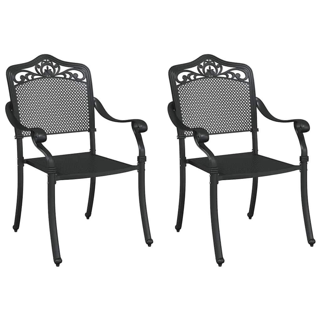 Gartenstuhl 2 pcs Schwarz 55 x 55 x 92,5cm Aluminium