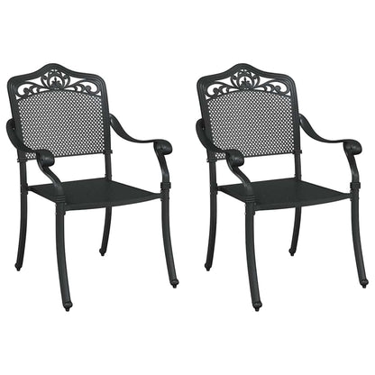 Gartenstuhl 2 pcs Schwarz 55 x 55 x 92,5cm Aluminium