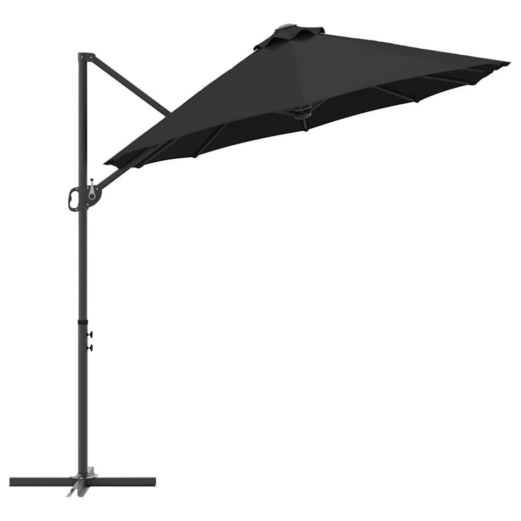 Sonnenschirm Schwarz 372 x 198 x 243 cm Polyester und Aluminium