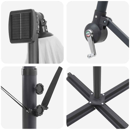 Sonnenschirm Sand 294 x 200 x 270 cm Polyester und Aluminium