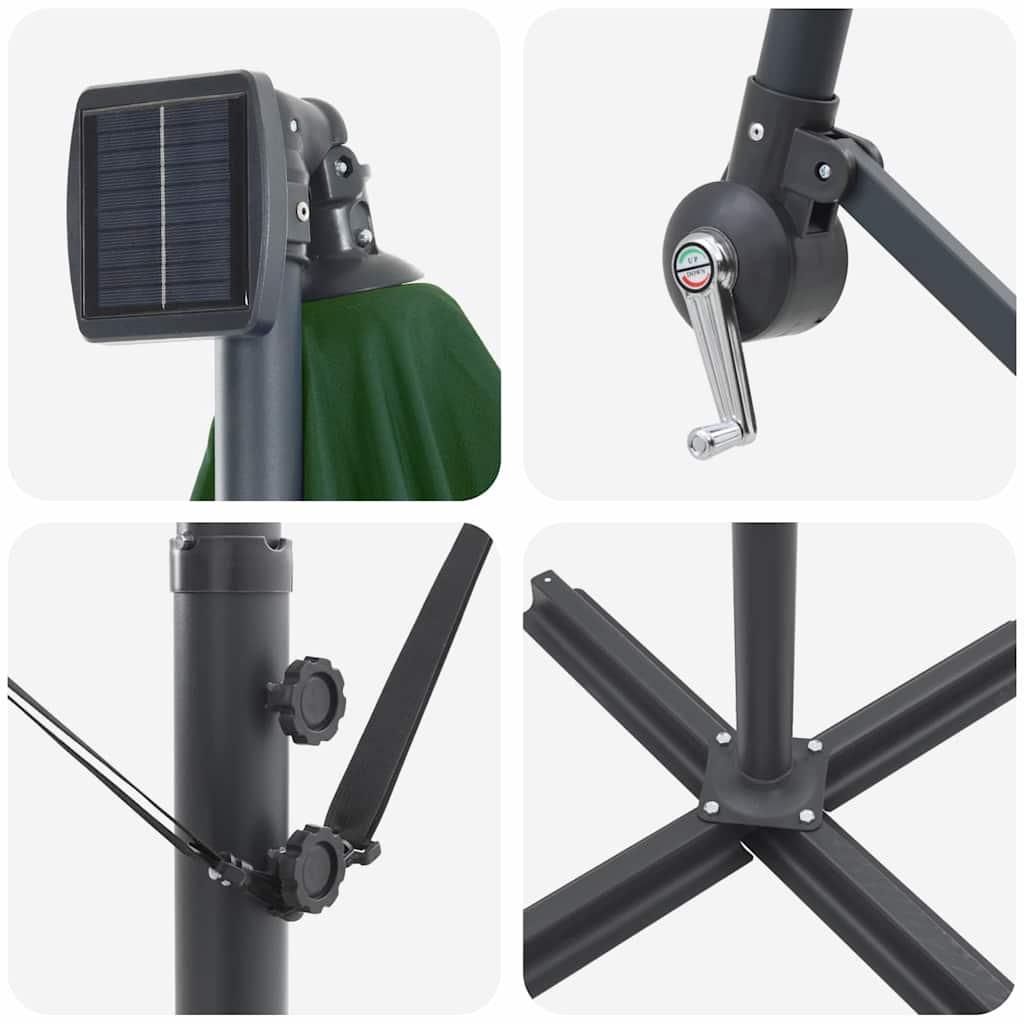 Sonnenschirm Grün 294 x 200 x 270 cm Polyester und Aluminium