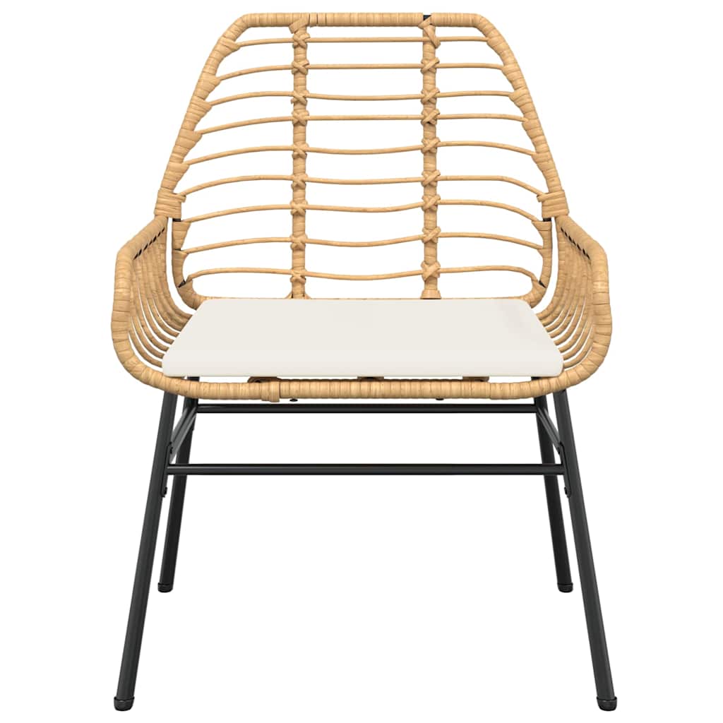 5-tlg. Garten-Essgruppe mit Kissen Braun Poly Rattan Glas