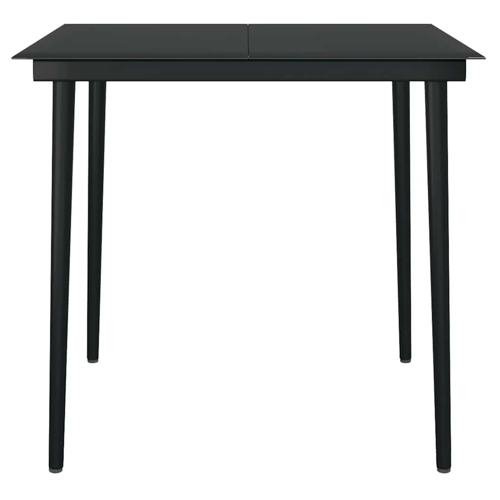 5-tlg. Garten-Essgruppe mit Kissen Schwarz Poly Rattan Glas