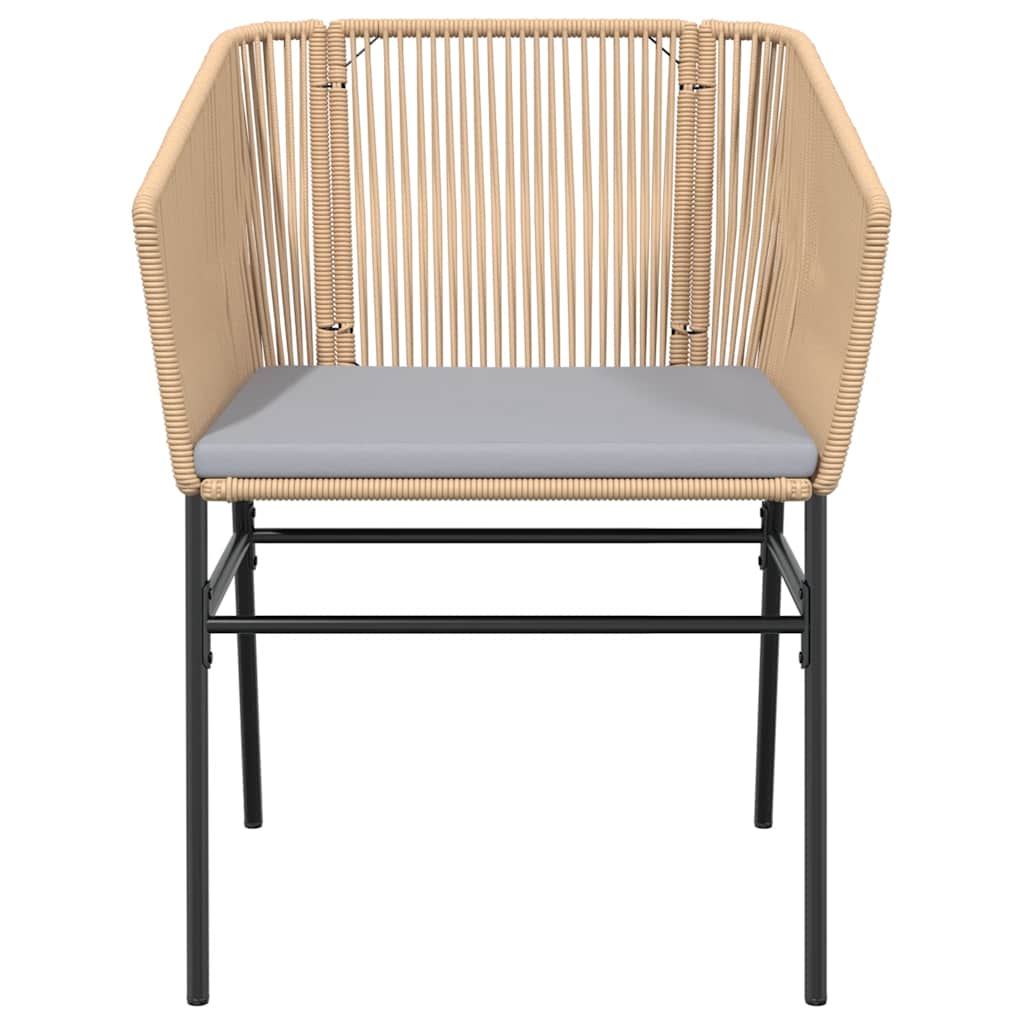 5-tlg. Garten-Essgruppe mit Kissen Braun Poly Rattan Glas