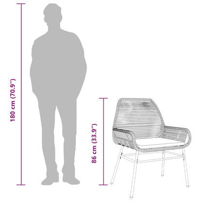 3-tlg. Garten-Essgruppe mit Kissen Braun Poly Rattan Glas