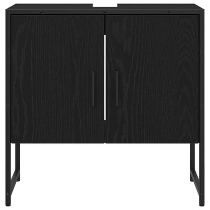 Badezimmermöbel-Set mit Regal 4 pcs Schwarz Holzwerkstoff