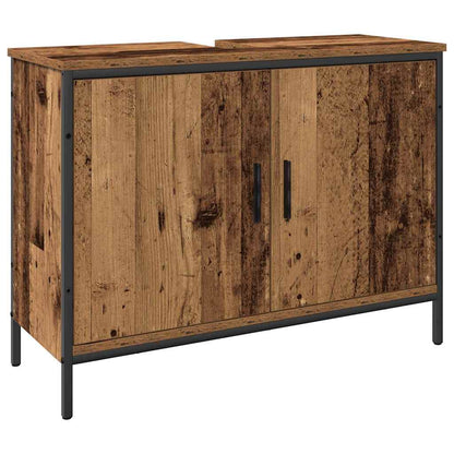 Badezimmermöbel-Set mit Regal mit Tür 4 pcs Braun Holzwerkstoff