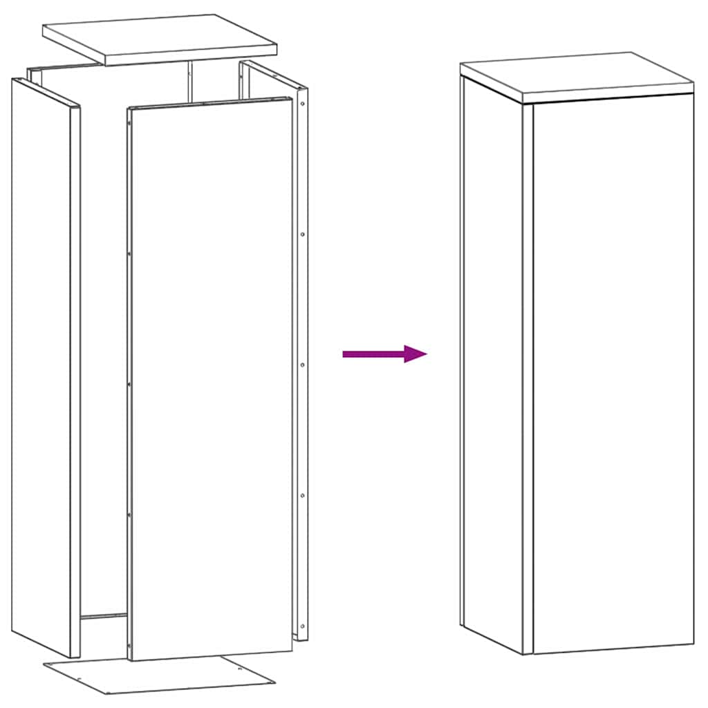 Pflanzenständer 2 pcs Anthrazit 24 x 24 x 75 cm Stahl