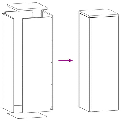 Pflanzenständer 2 pcs Anthrazit 24 x 24 x 75 cm Stahl