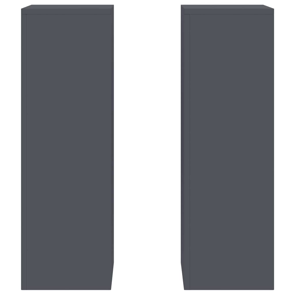 Pflanzenständer 2 pcs Anthrazit 24 x 24 x 75 cm Stahl