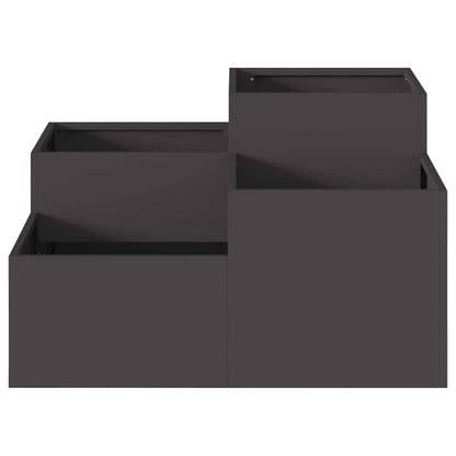 Gartenblumentopf Schwarz 80 x 80 x 48 cm Stahl