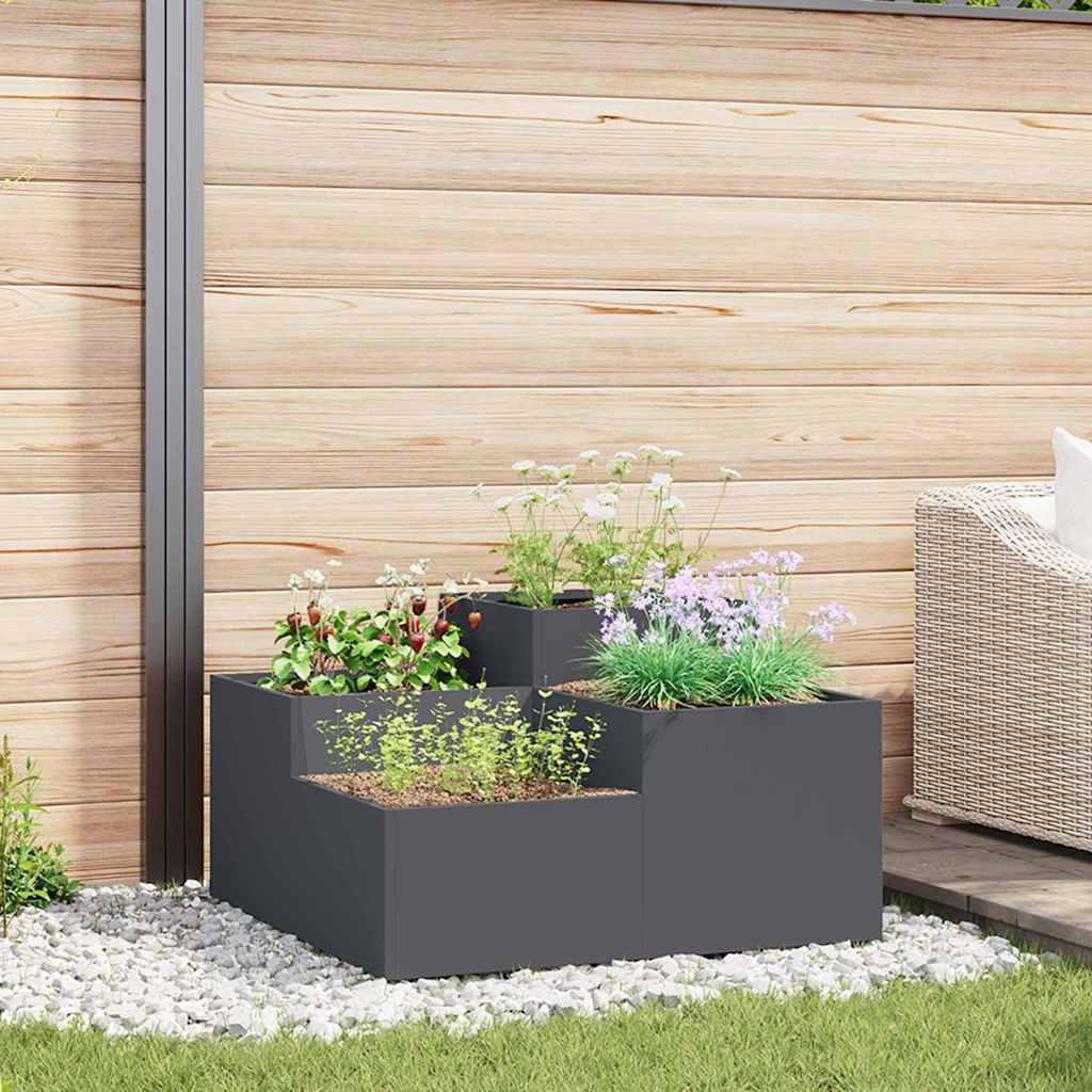 Gartenblumentopf Anthrazit 80 x 80 x 48 cm Stahl