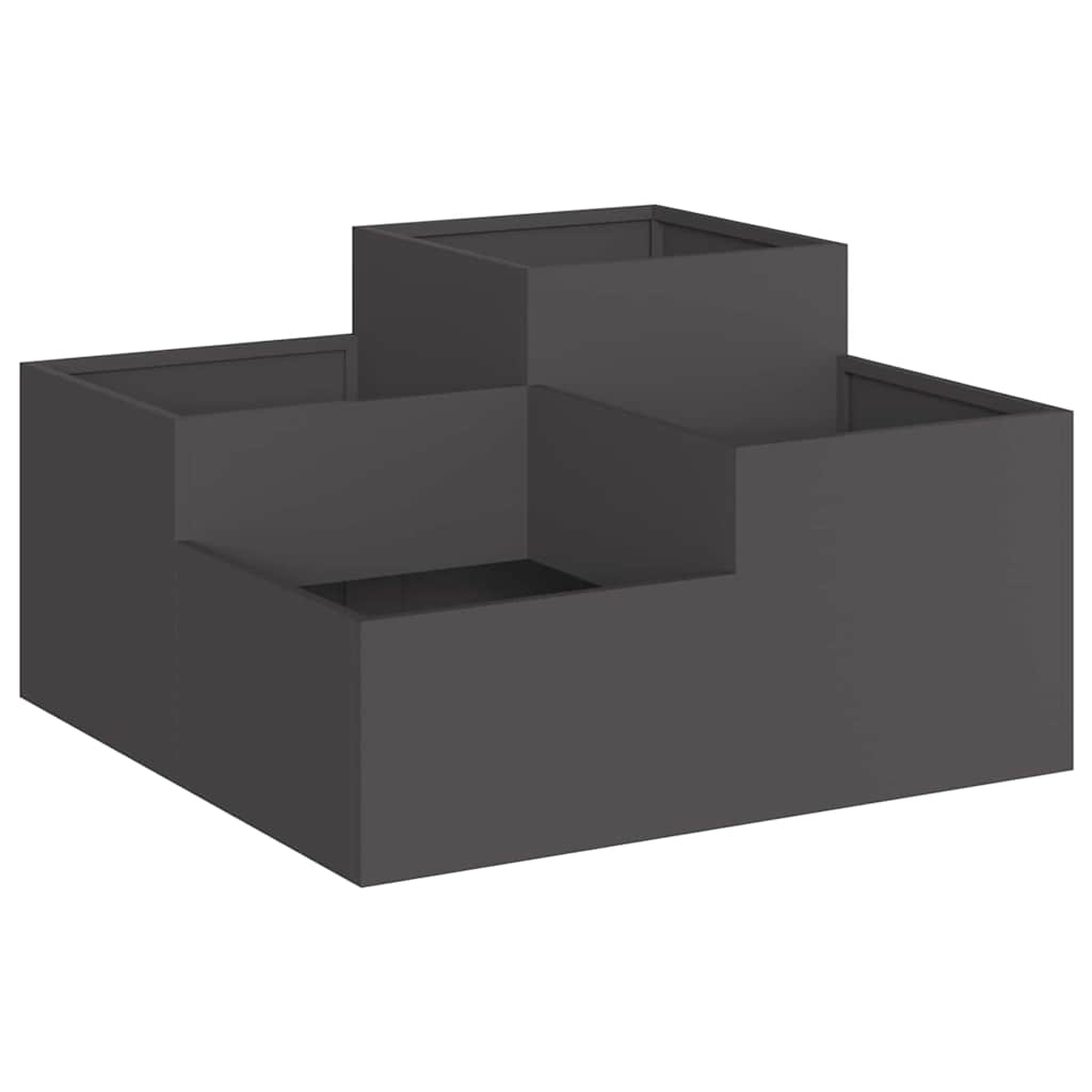 Gartenblumentopf Schwarz 100 x 100 x 48 cm Stahl