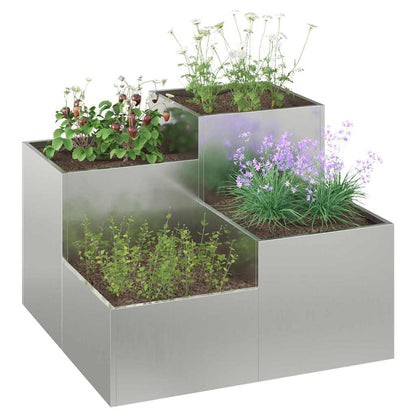 Gartenblumentopf Silber 80 x 80 x 60 cm Verzinkter Stahl
