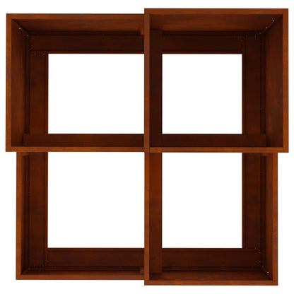 Gartenblumentopf Rostig 80 x 80 x 60 cm Wetterfeststahl