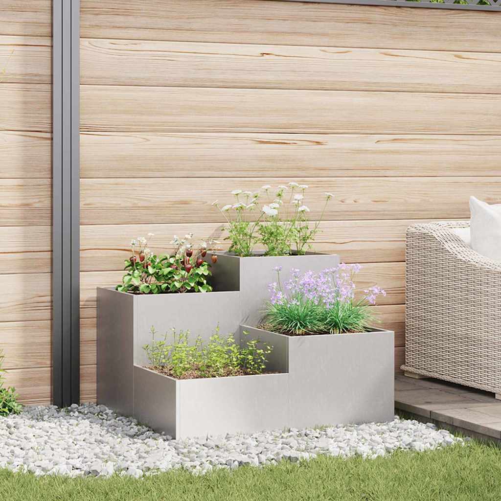 Gartenblumentopf Silber 100 x 100 x 60 cm Edelstahl