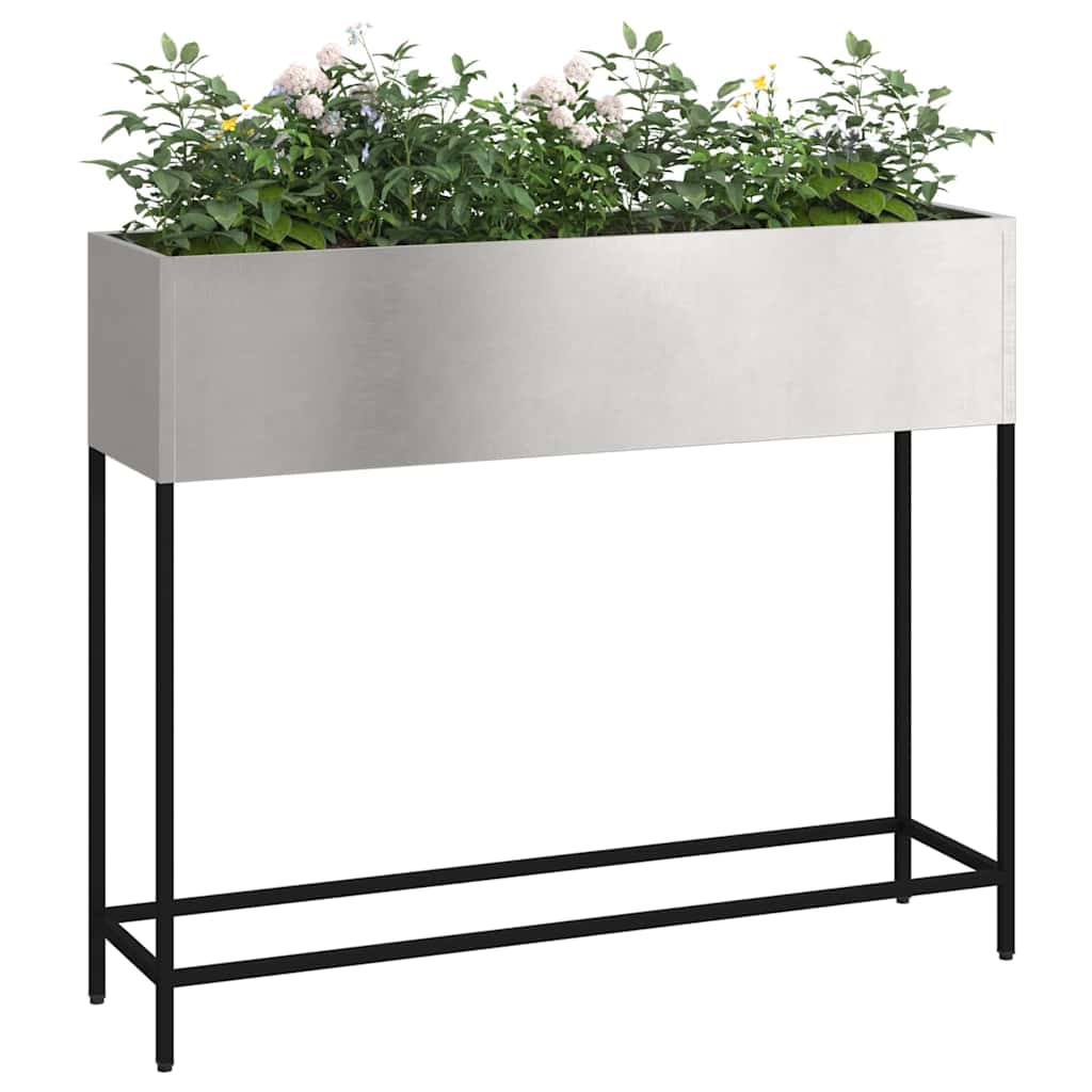 Hochbeet Gartenpflanzer Silber 100 x 26 x 82 cm Edelstahl