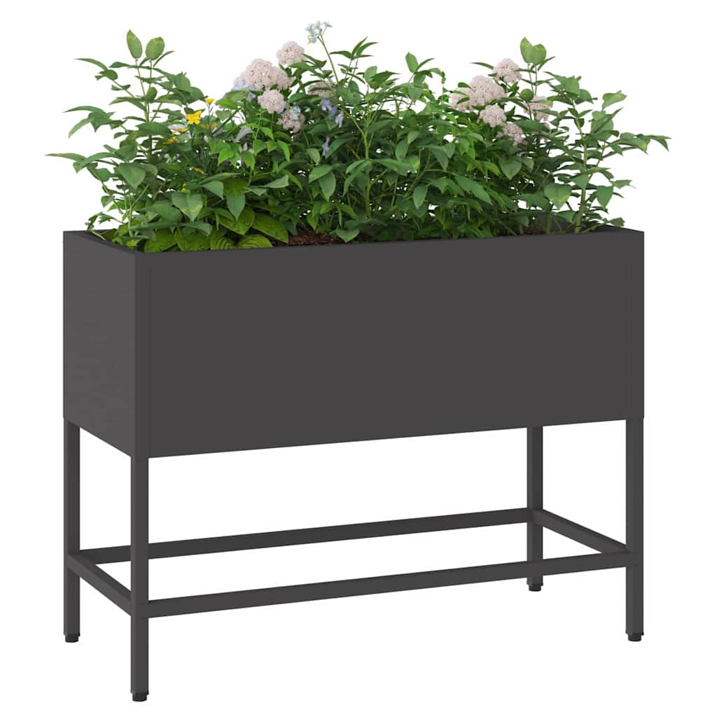 Hochbeet Gartenpflanzer Schwarz 60 x 26 x 45 cm Stahl