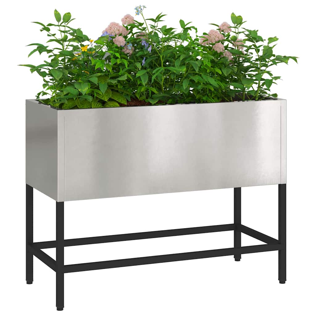 Hochbeet Gartenpflanzer Silber 60 x 26 x 45 cm Edelstahl