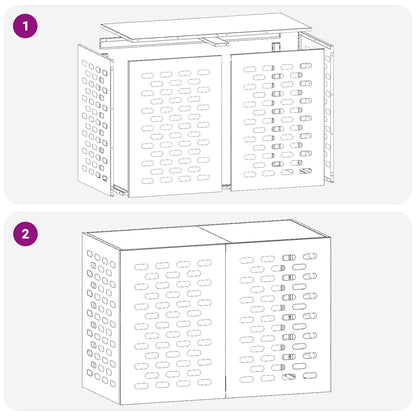 Klimaanlagenabdeckung Anthrazit 100 x 50 x 70 cm Stahl
