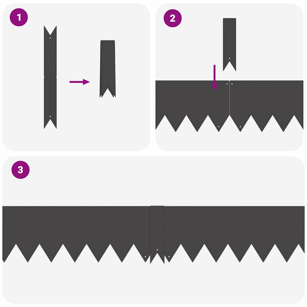 Raseneinfassung 30 pcs Schwarz 100 x 0,05 x 20 cm