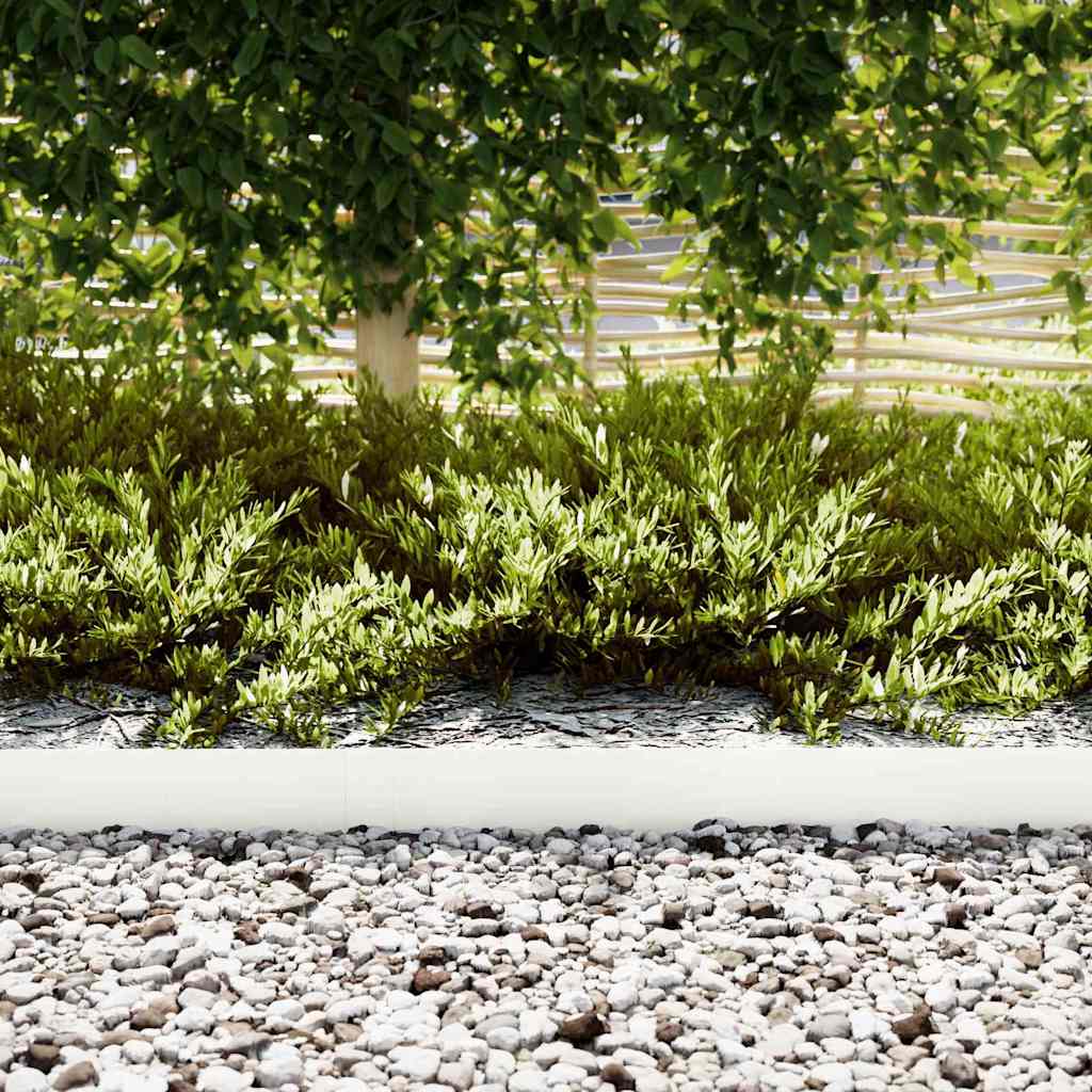 Raseneinfassung 10 pcs Weiß 100 x 0,05 x 20 cm