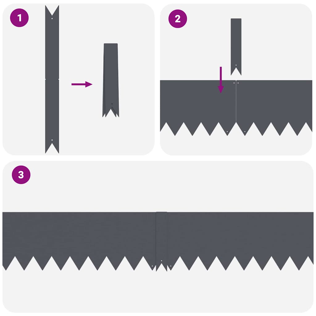 Raseneinfassung 10 pcs Anthrazit 100 x 0,05 x 20 cm