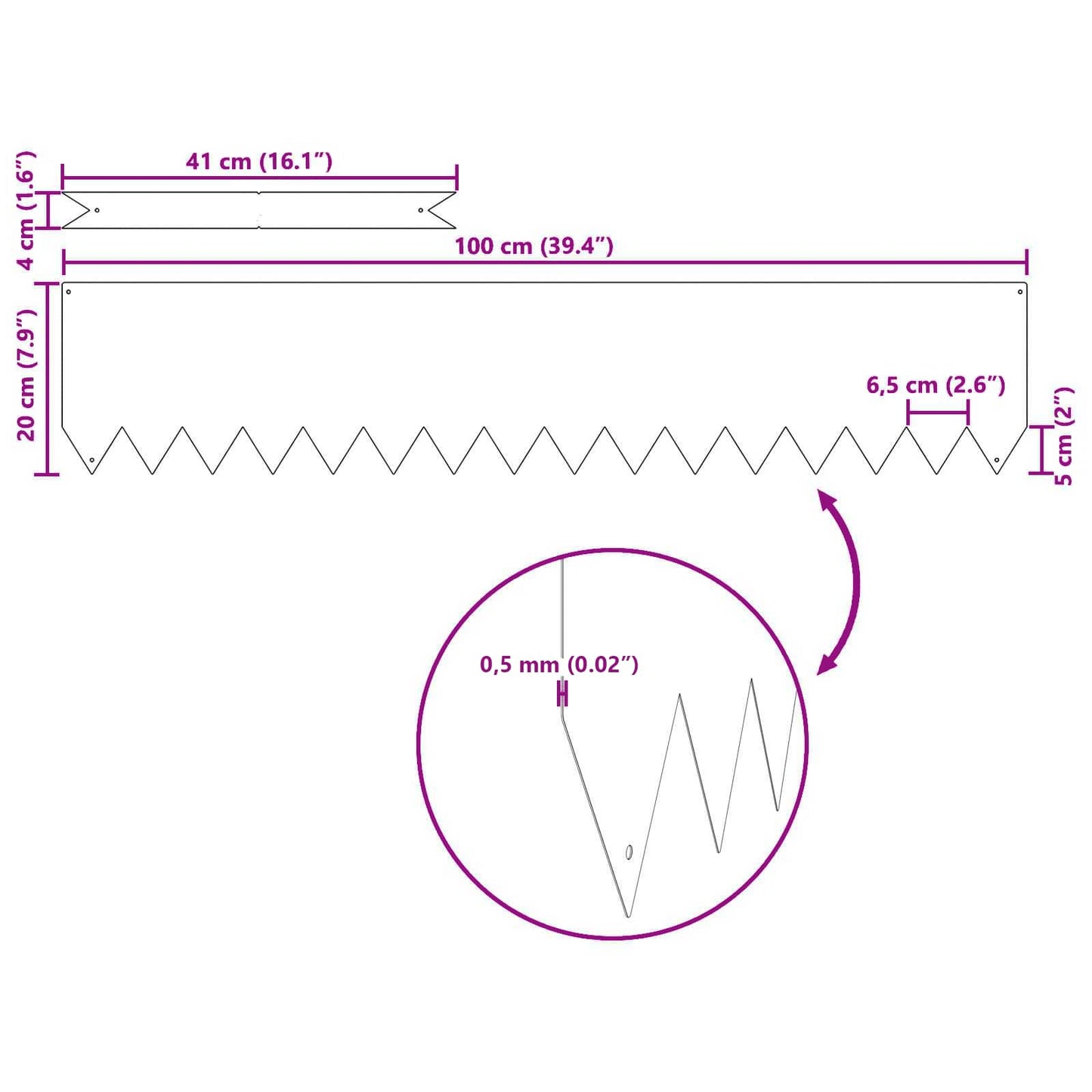 Raseneinfassung 30 pcs Olive Grün 100 x 0,05 x 20 cm
